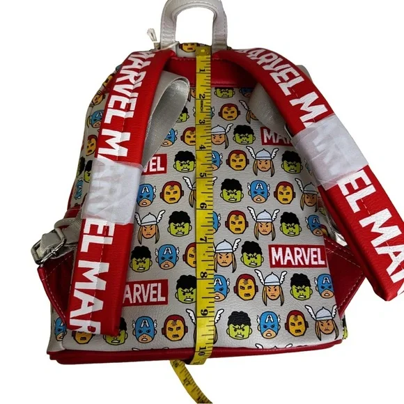 Loungefly Disney Parks Marvel Backpack 2024 Red and Gray Chibi Design Logo NWT - Picture 8 of 12